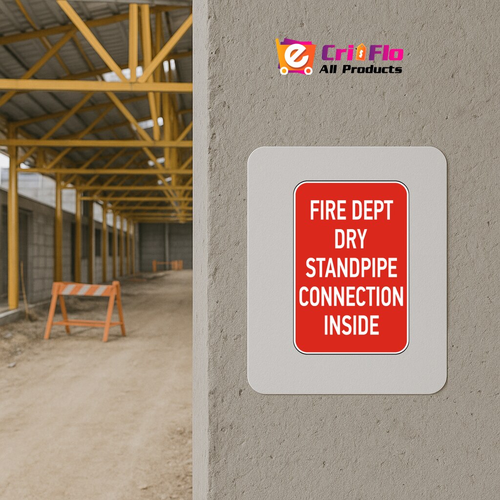 Indicator Fire Dept Dry Standpipe Connection Sign, Sticker autocolant ...
