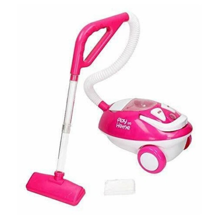 Aspirator copii, GHEMOTOC®, jucarie cu sunete si lumini, functie de aspirare, 37*22*20 cm, culoare roz