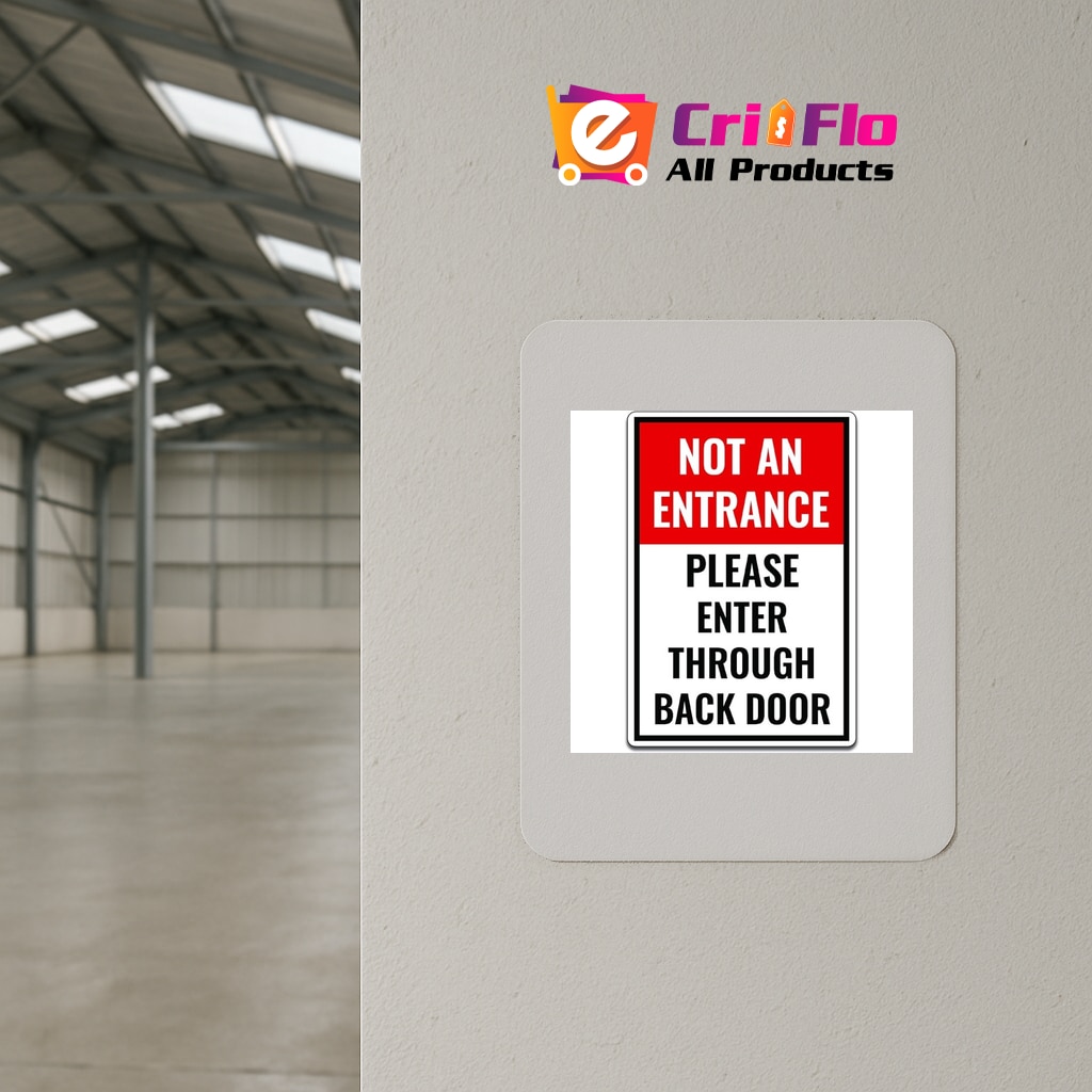 Indicator Not an entrance please enter through back door sign, Sticker ...