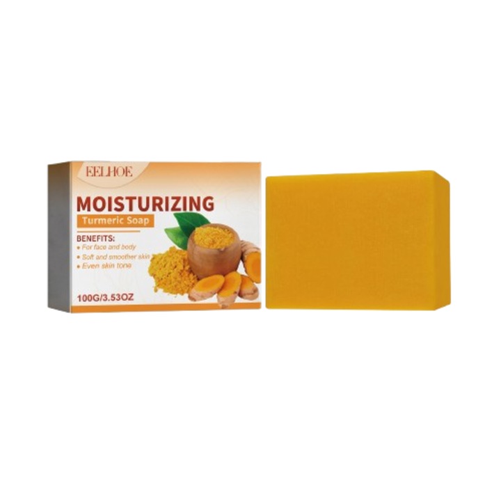 Kurkuma és szegfűszeg illóolaj szappan, Kurkumás arcszappan, Sötét foltok eltávolítására, Kurkumás és kojinsavas szappan, Természetes halványító szappan kurkumával, Sötét foltok ellen