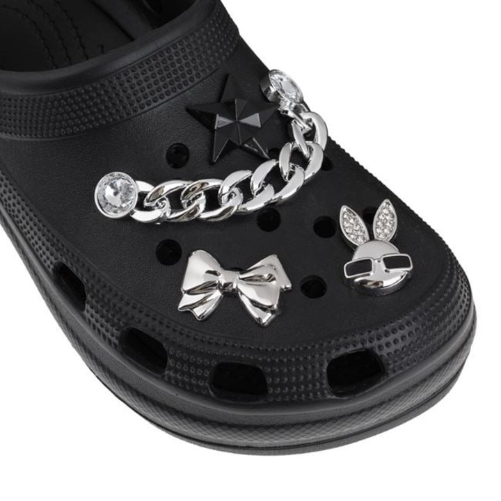 Ezüst & Fekete Klumpa Dekorációs Kiegészítők, 4 modell Crocs ANTBRO®