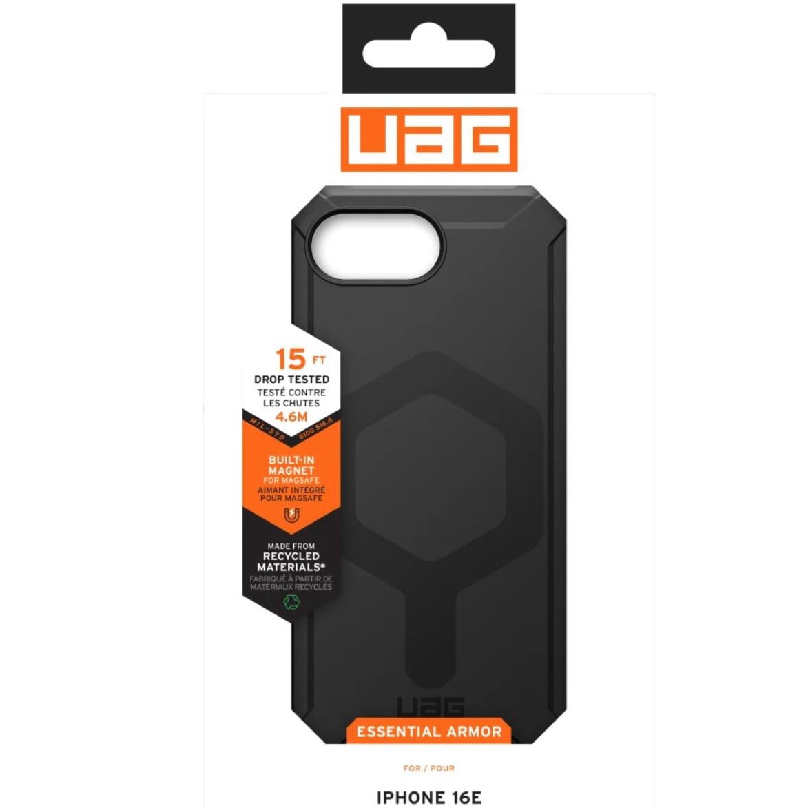 Husa de protectie UAG Essential Armor Magsafe pentru iPhone 16e, Black