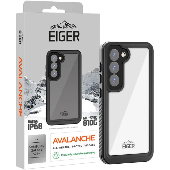 Husa de protectie Eiger Avalanche Samsung Galaxy S25 Plus, Black