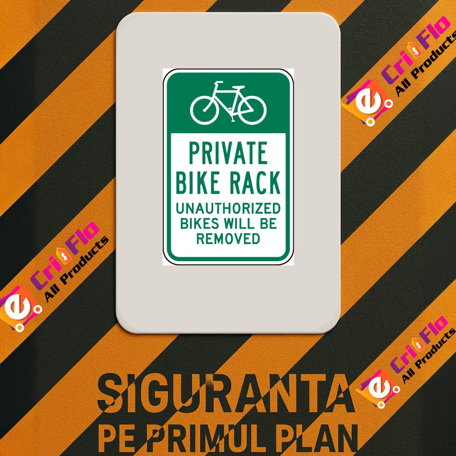 Indicator Private Bike Rack Sign, Sticker autocolant, Cri-Flo ...