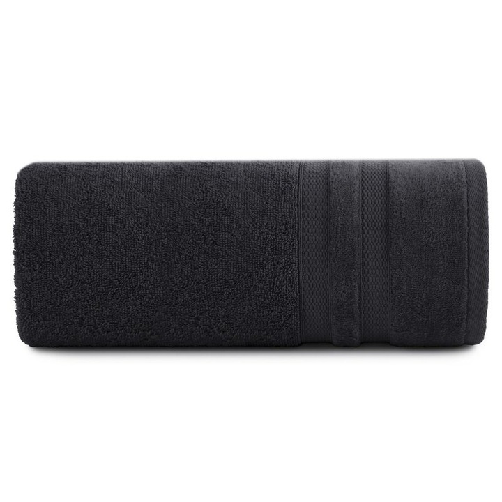 Prosop de baie Eurofirany Porto 50x90cm, bumbac, 500g/m2, negru
