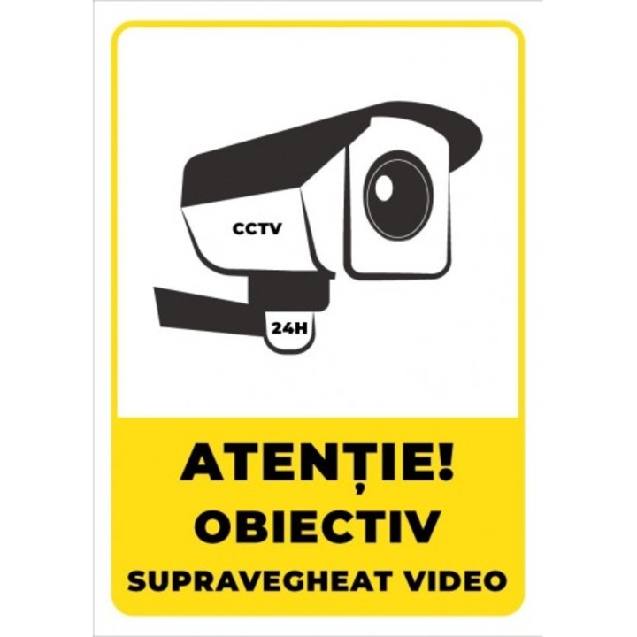 Indicator Semn cctv video, Sticker autocolant, Cri-Flo, Dimensiune A3 42x30 cm