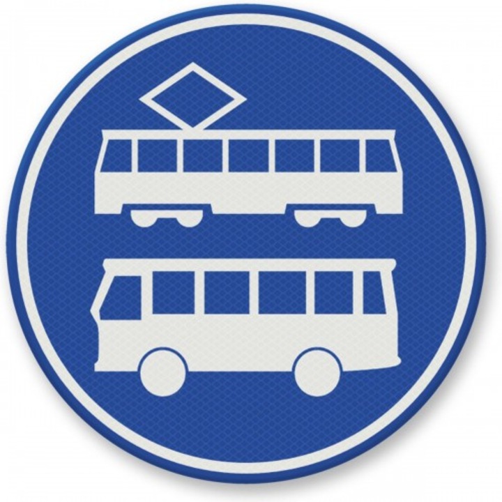 Indicator Semn de circulatie pentru benzile de autobuz si tramvai, Sticker autocolant, Cri-Flo, Dimensiune A4 21x30 cm