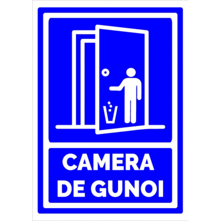 Indicator Semn de camera gunoi, Sticker autocolant, Cri-Flo, Dimensiune A3 42x30 cm