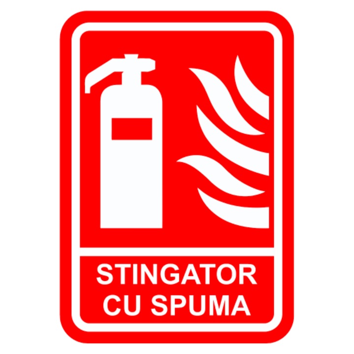Indicator Semn de stingator cu spuma, Sticker autocolant, Cri-Flo, Dimensiune A4 21x30 cm