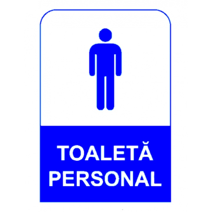 Indicator Semn de toaleta personal pentru barbati, Sticker autocolant, Cri-Flo, Dimensiune A5 21x15 cm