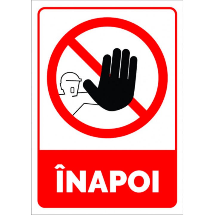 Indicator Semn inapoi, Sticker autocolant, Cri-Flo, Dimensiune A3 42x30 cm