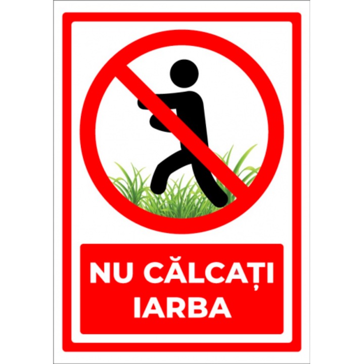 Indicator Semn nu calcati pe iarba, Sticker autocolant, Cri-Flo, Dimensiune A4 21x30 cm