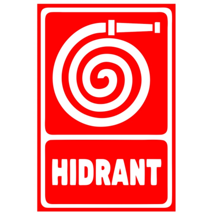 Indicator Semn pentru hidrant cu furtun, Sticker autocolant, Cri-Flo, Dimensiune A5 21x15 cm