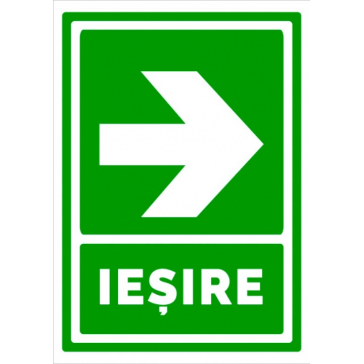 Indicator Semn pentru iesire cu sageata in dreapta, Sticker autocolant, Cri-Flo, Dimensiune A4 21x30 cm