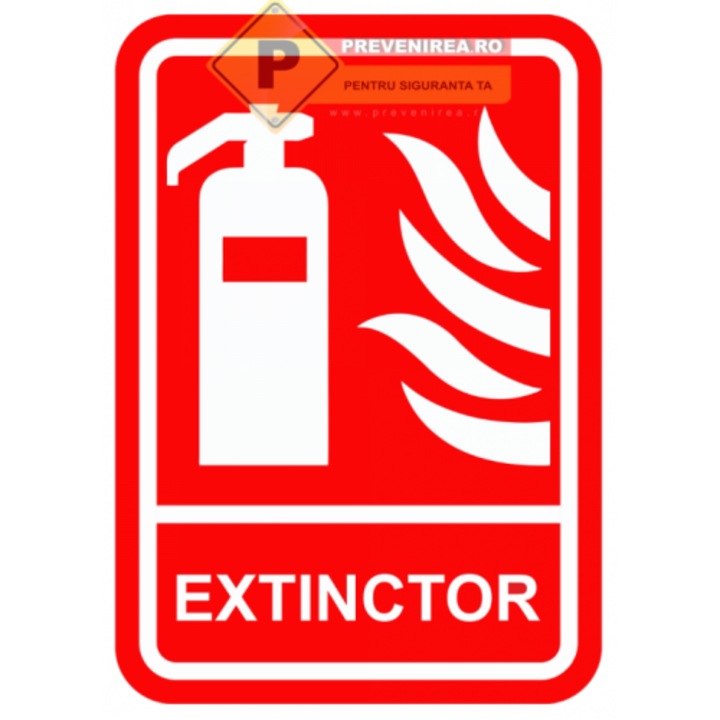 Indicator Semn extinctor, Sticker autocolant, Cri-Flo, Dimensiune A3 42x30 cm
