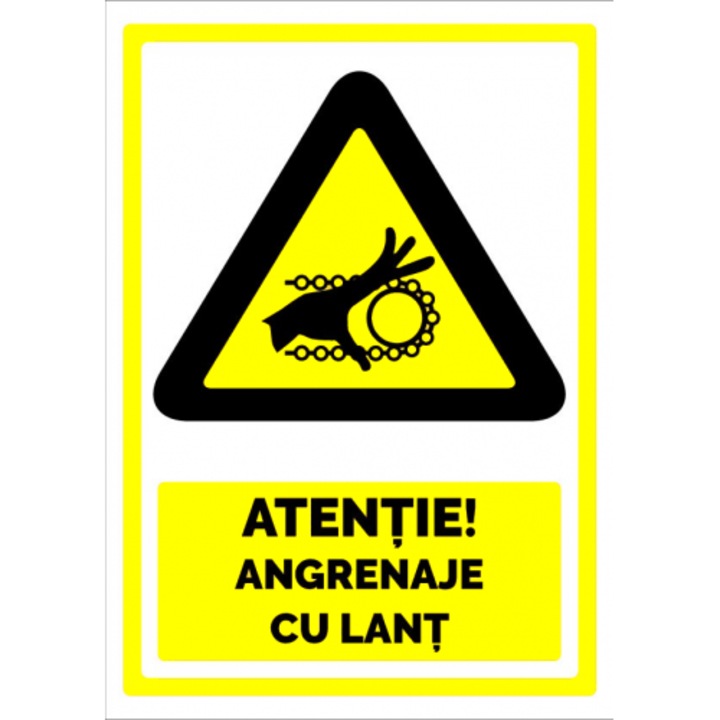 Indicator Semn pentru angrenaje cu lant, Sticker autocolant, Cri-Flo, Dimensiune A3 42x30 cm