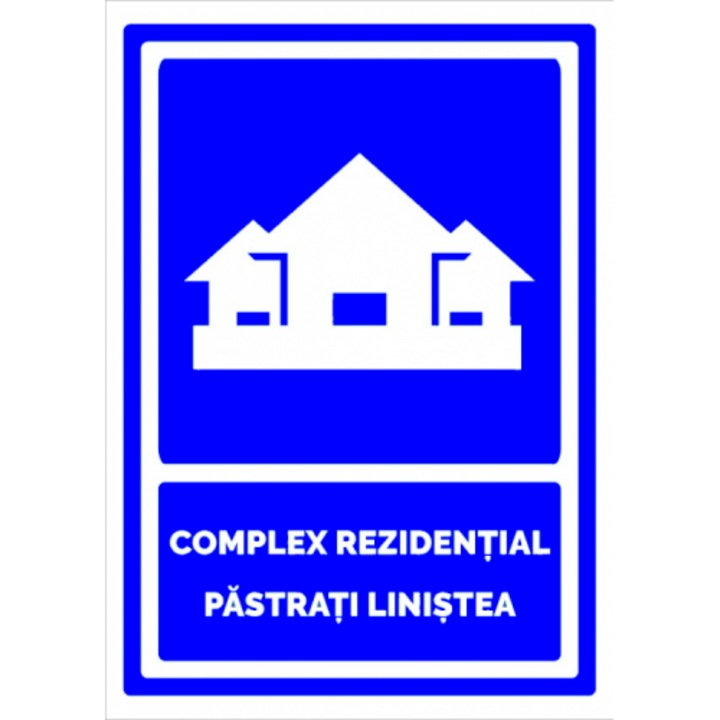 Indicator Semn pentru zona de complex rezidential, Sticker autocolant, Cri-Flo, Dimensiune A3 42x30 cm