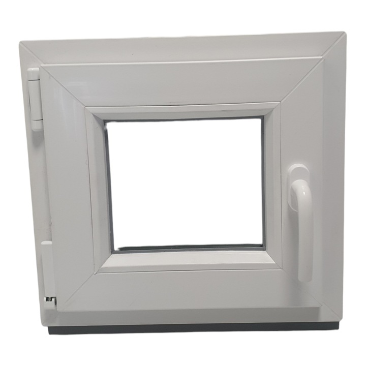 45 x 45-ös PVC ablak, balra nyíló, fehér, hőszigetelt üveg