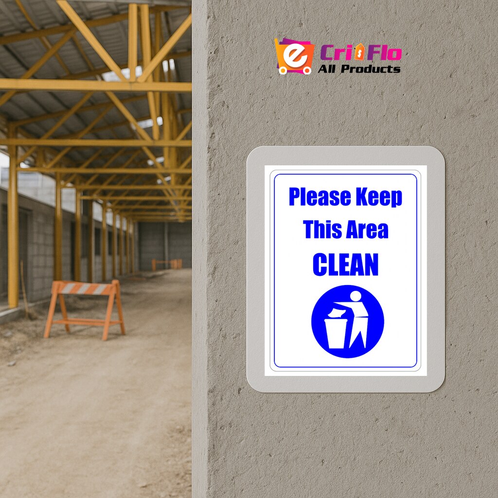 Clean Area. Sign Sticker Indicator Sign please keep this area clean, Sticker autocolant, Cri-Flo ...