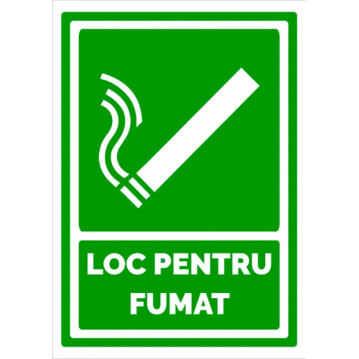 Indicator Loc de fumat, Sticker autocolant, Cri-Flo, Dimensiune A5 21x15 cm