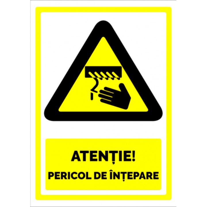 Indicator Semn pentru pericol de intepare, Sticker autocolant, Cri-Flo, Dimensiune A3 42x30 cm