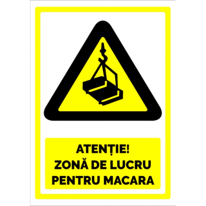 Indicator Semn pentru zona de lucru pentru macara, Sticker autocolant, Cri-Flo, Dimensiune A3 42x30 cm