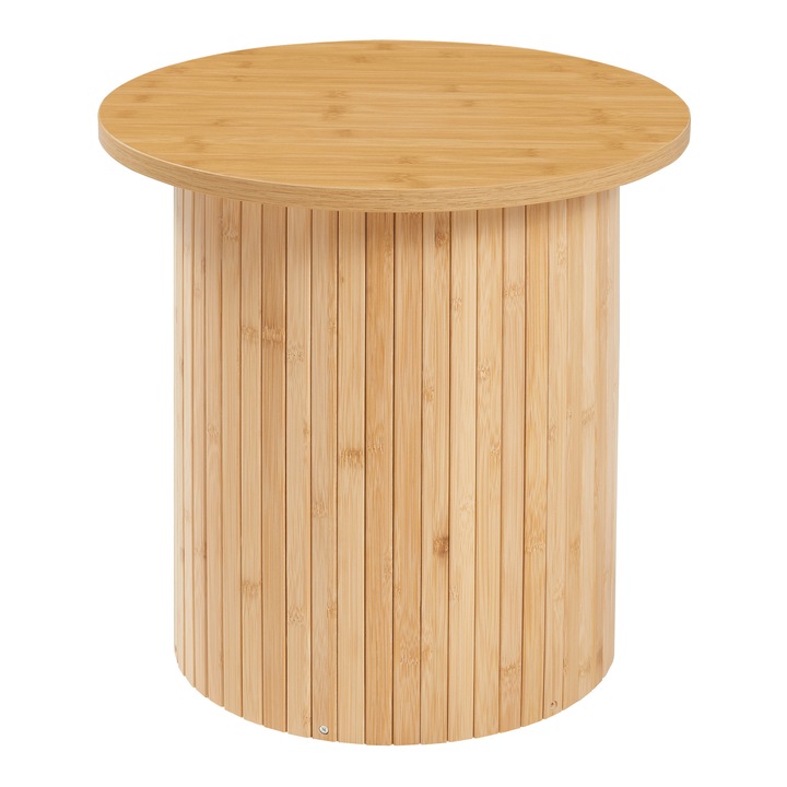 Noptieră, en.casa, bambus, 40x40cm, natur