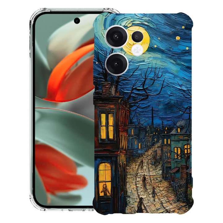 BestCase® Husa Anti Shock pentru OPPO Reno14 F / FS cu Design Van Gogh City Life, 2052058 AS 1282