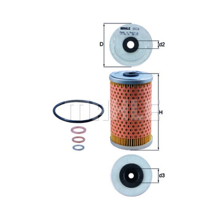 Olajszűrő Knecht OX 34D 59x105.5mm 110g