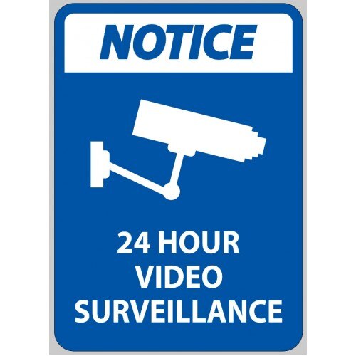 Indicator 24 Hour Surveillance Sign, Sticker autocolant, Cri-Flo ...