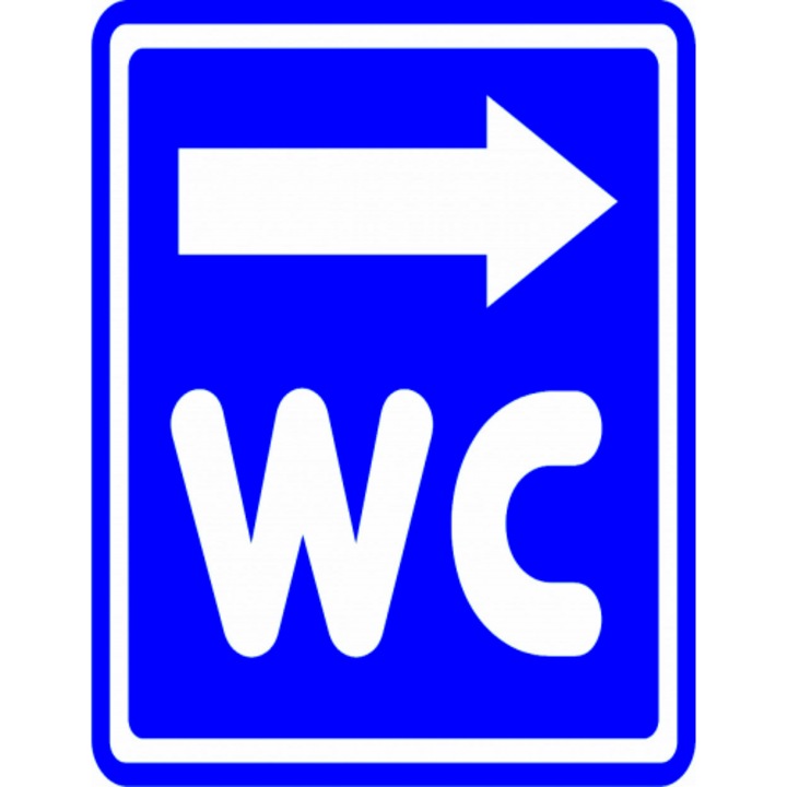 Indicator Semn de wc cu sageata la dreapta, Sticker autocolant, Cri-Flo, Dimensiune A5 21x15 cm