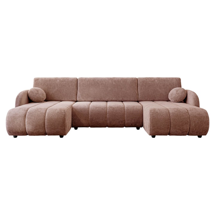 Coltar cu functie de dormit Creyza U, MIRJAN 24, roz, 88x160x318 cm