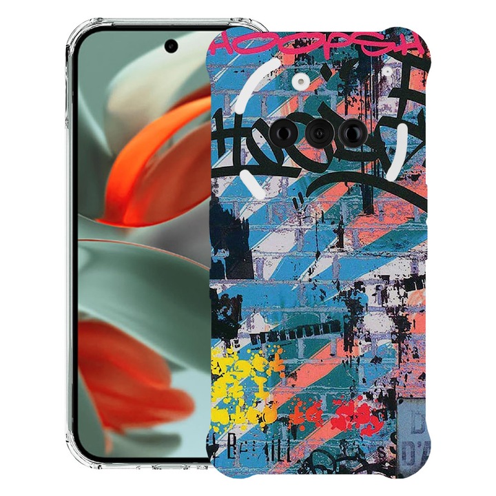 BestCase® Husa compatibila Nothing Phone (3a), Anti Shock 1.5MM, Graffiti Wall, Protectie camera, ecran si colturi, 1988232 AS 1183
