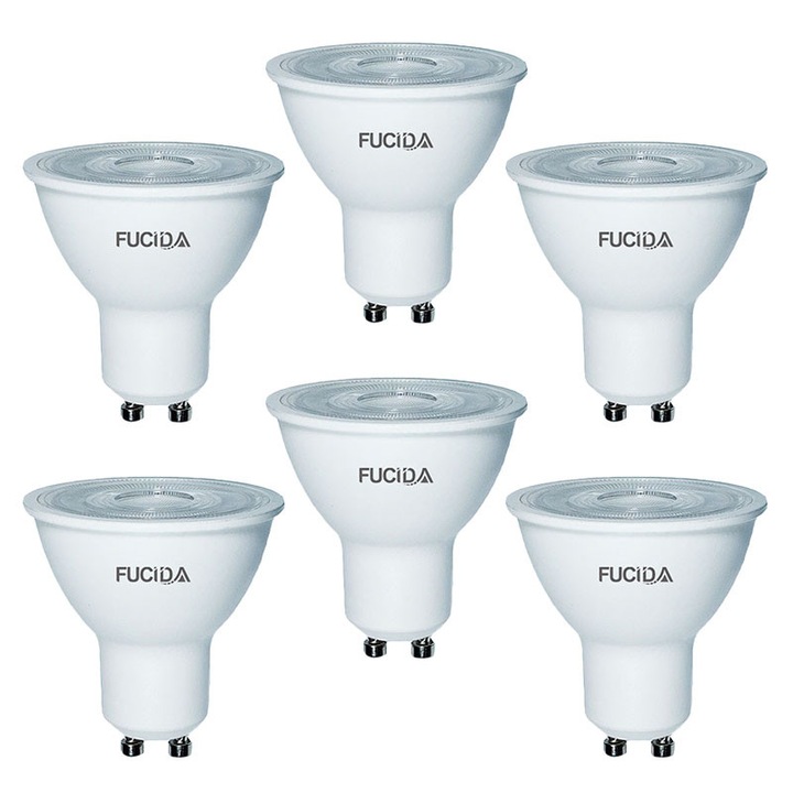 Set 6 Becuri Led Spot GU10 7W (60W) 600Lm Lumina Neutra Fucida