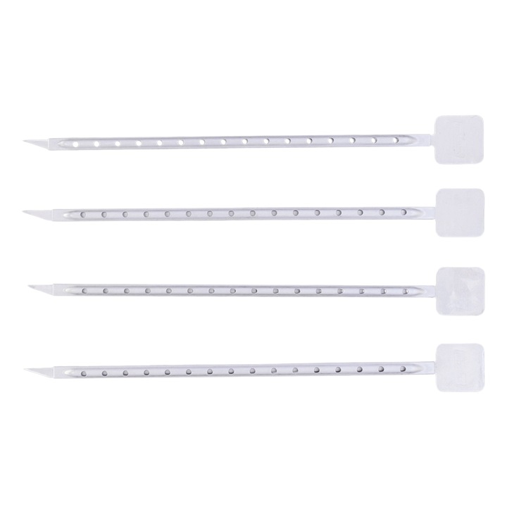 Set 4 frigarui pentru gratar, Inox, 40 cm, Argintiu