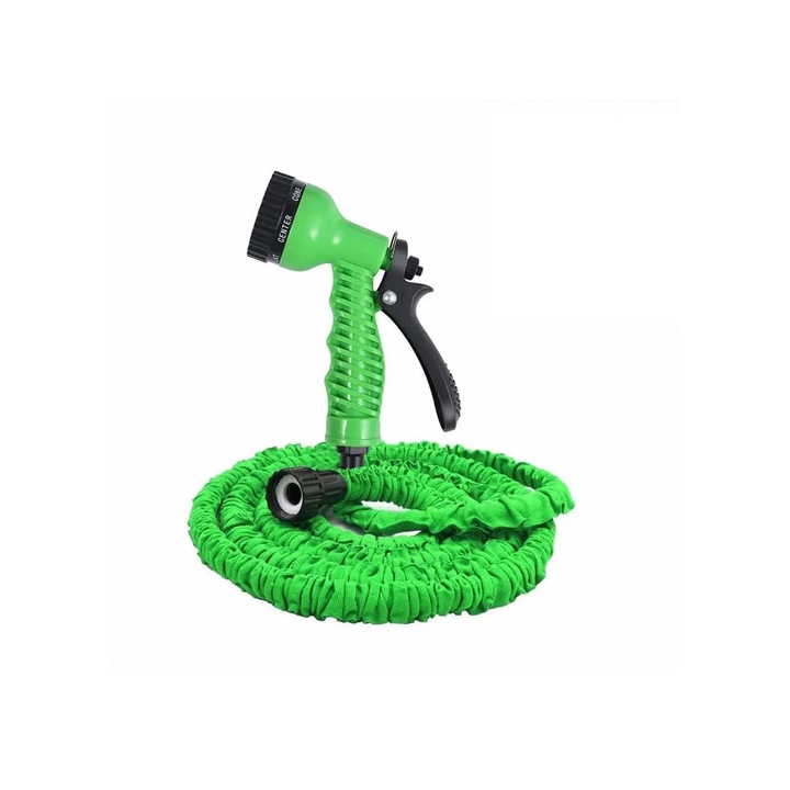 Furtun de udat gradina extensibil cu 7 functii, cu conectori, 60m lungime