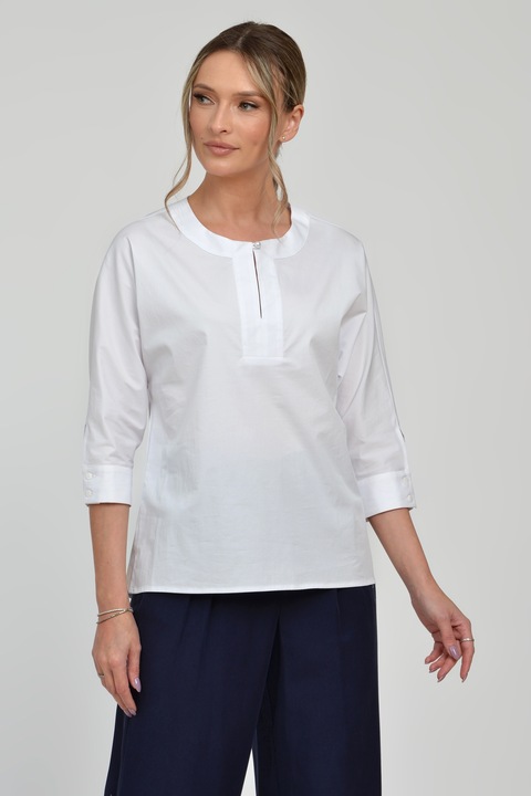 GIORGAL, Bluza uni cu talie medie Narnia, Alb optic