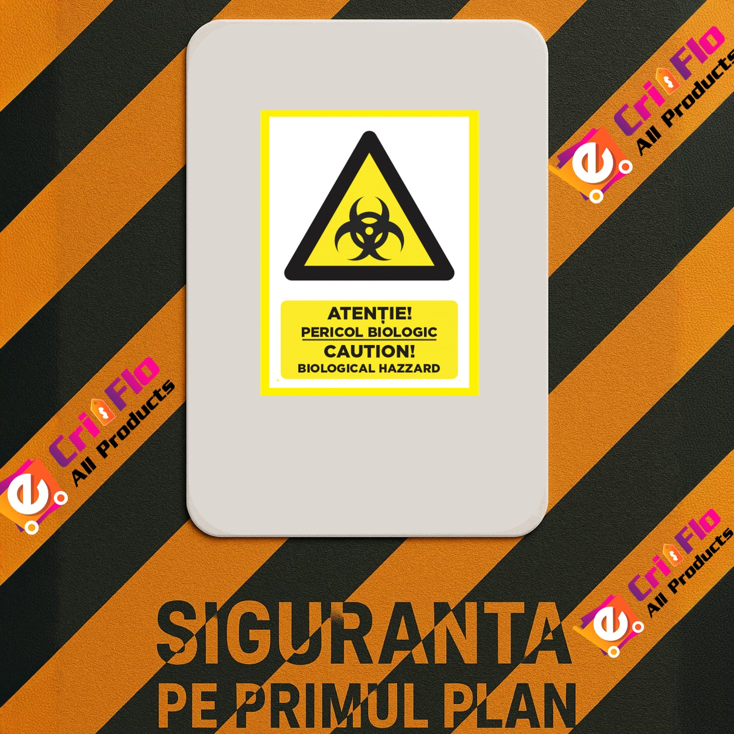 Indicator Atentie pericol biologic caution biological hazard