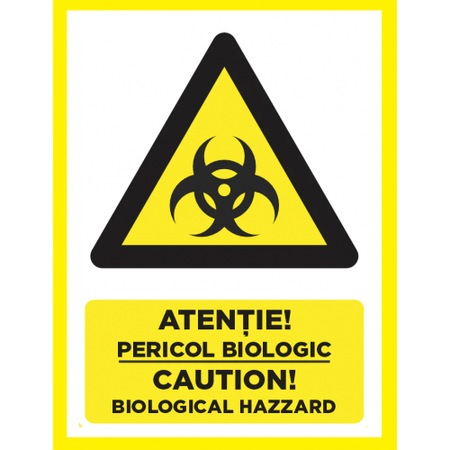 Indicator Atentie pericol biologic caution biological hazard