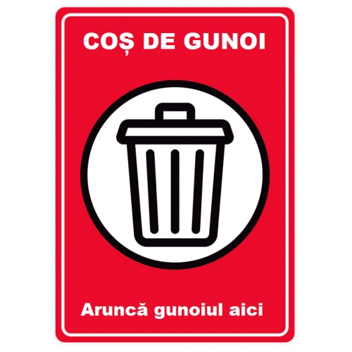 Sticker Gunoi Indicator Cos de gunoi arunca gunoiul aici, Sticker autocolant, Cri-Flo ...