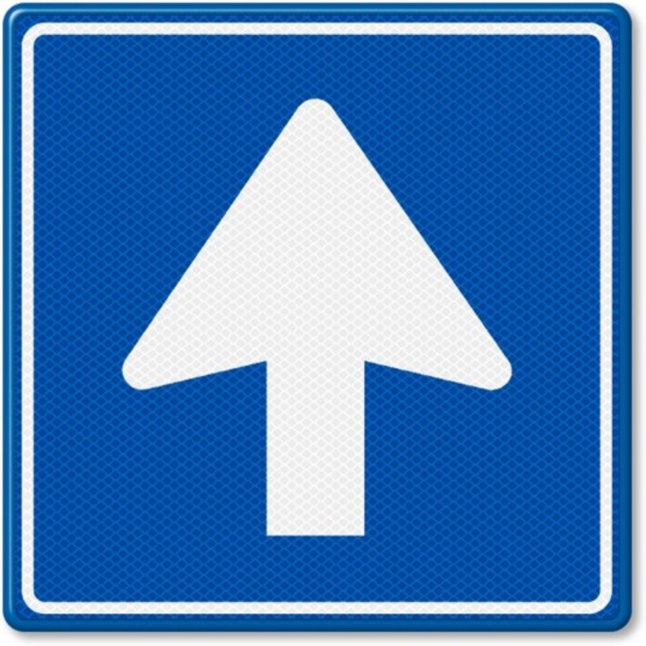 Indicator de circulatie cu sens unic, Sticker autocolant, Cri-Flo, Dimensiune A5 21x15 cm