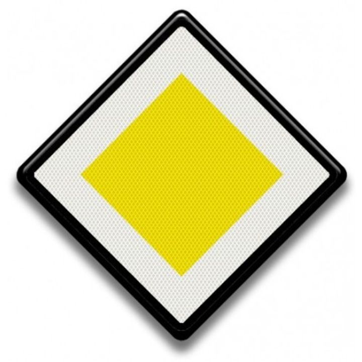 Indicator de circulatie pentru drum cu prioritare, Sticker autocolant, Cri-Flo, Dimensiune A5 21x15 cm