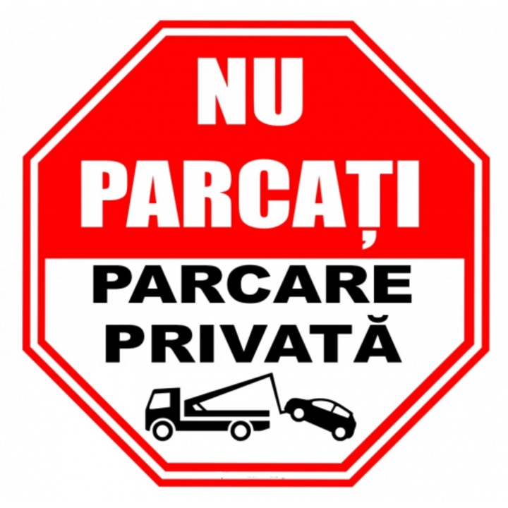 Indicator Cu stop proprietate privata, Sticker autocolant, Cri-Flo, Dimensiune A3 42x30 cm
