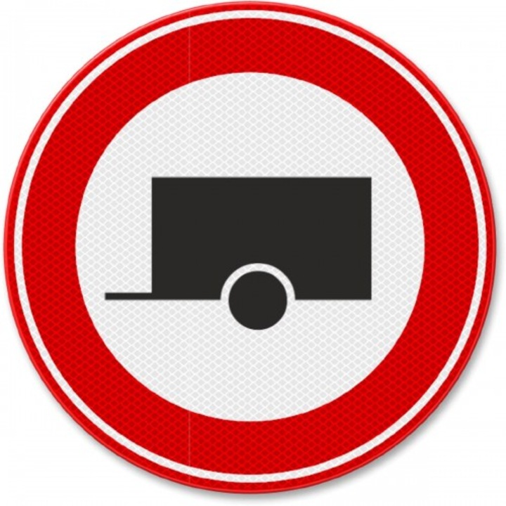 Indicator de circulatie interzis pentru remorci, Sticker autocolant, Cri-Flo, Dimensiune A5 21x15 cm