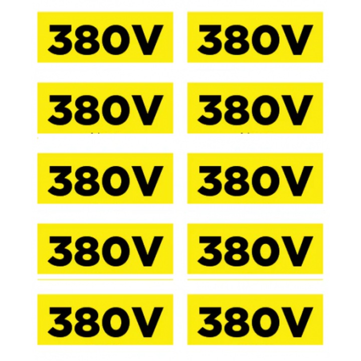 Indicator Etichete 380v, Sticker autocolant, Cri-Flo, Dimensiune A5 21x15 cm