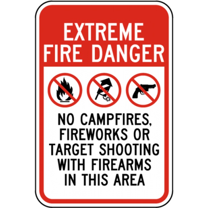 Extreme Fire Sign Indicator Extreme Fire Danger Sign, Sticker autocolant, Cri-Flo ...