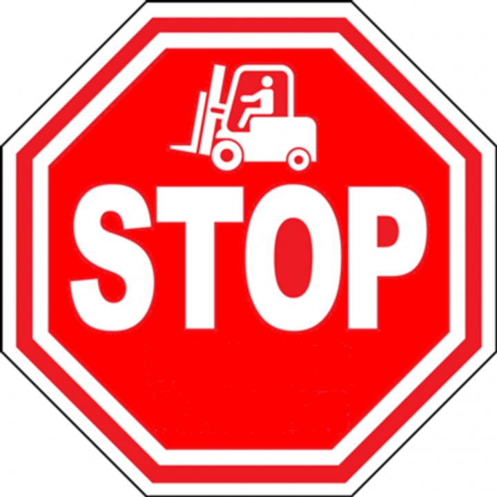 Indicator Eticheta urmariti semnul de podea pentru stivuitoare, Sticker autocolant, Cri-Flo, Dimensiune A3 42x30 cm