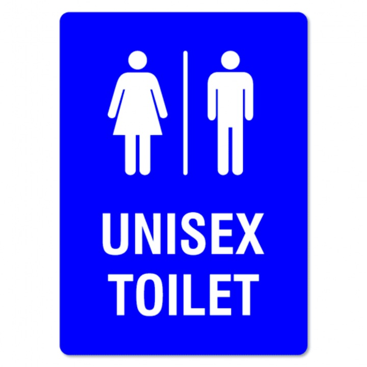 Indicator Gender Neutral Toilet Sign, Sticker autocolant, Cri-Flo, Dimensiune A5 21x15 cm