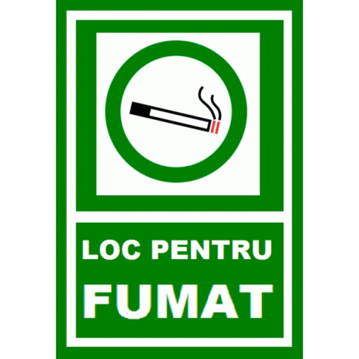 Indicator Loc de fumat v1, Sticker autocolant, Cri-Flo, Dimensiune A5 21x15 cm