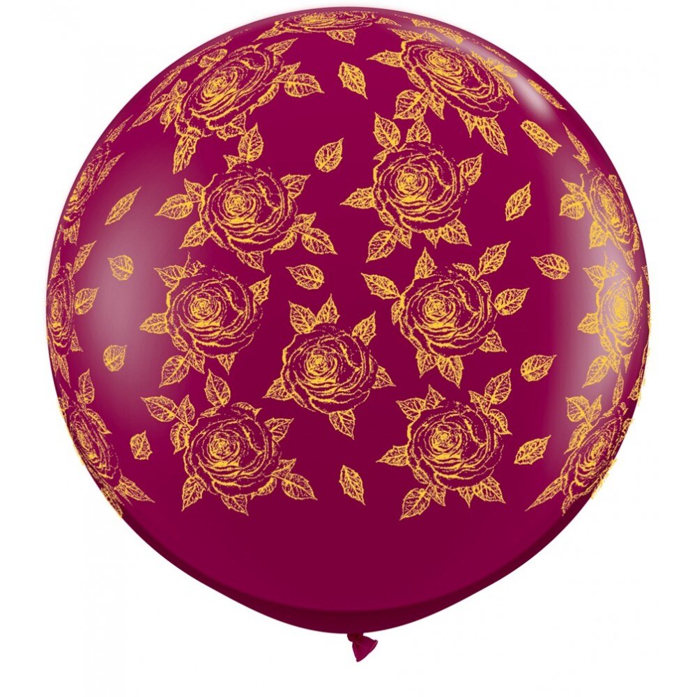 Baloane latex mari Jumbo rosu trandafiri nunta, Qualatex, 2 buc